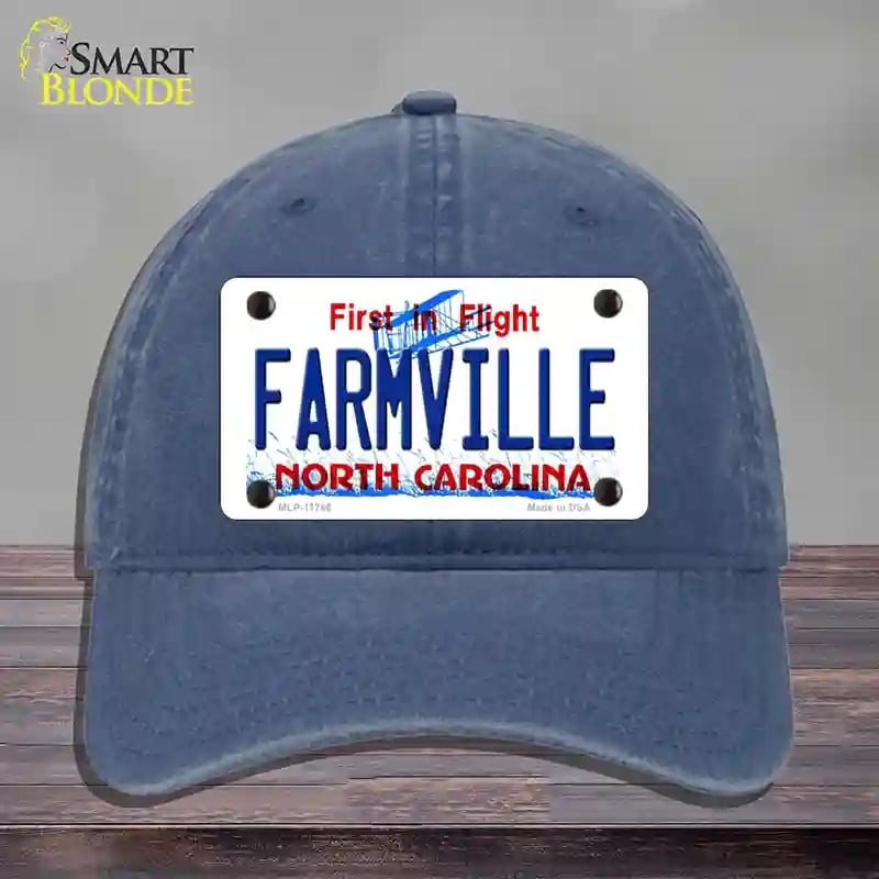 HAT11MLP11746 Farmville North Carolina State Novelty License Plate Hat44 Unconstructed Cotton  Navy
