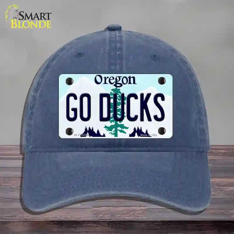 HAT11-MLP-10355 Go Ducks Oregon Novelty License Plate Hat, Unconstructed Cotton - Navy