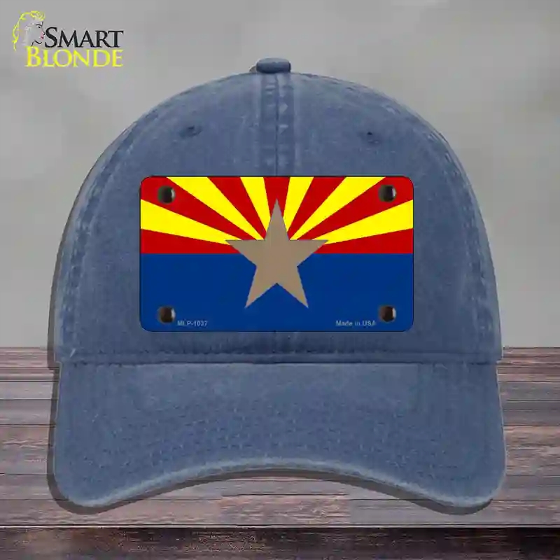 HAT11-MLP-1037 Arizona Big Star State Flag Novelty License Plate Hat, Unconstructed Cotton - Navy