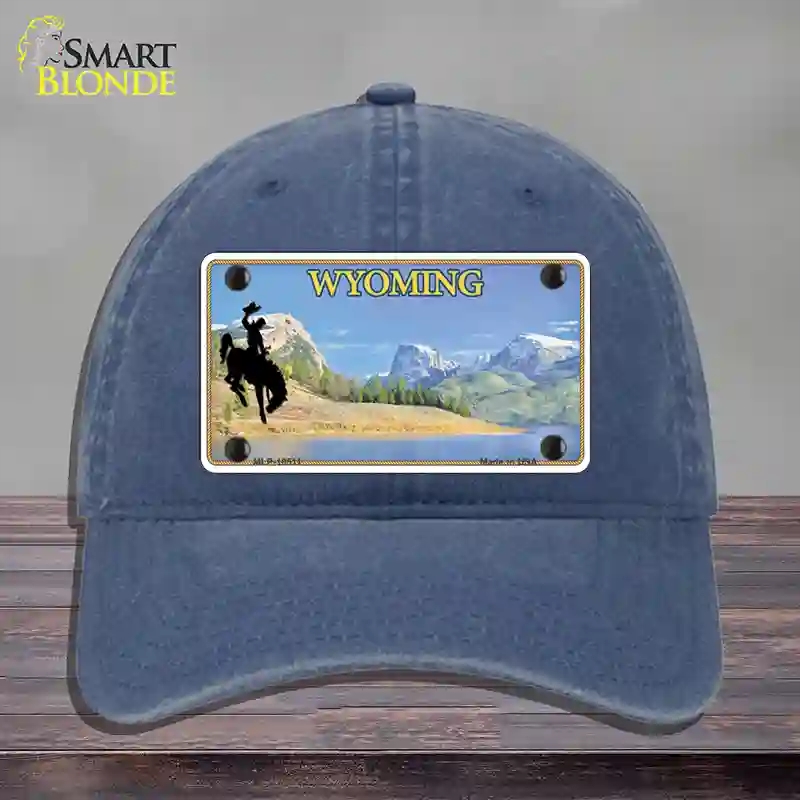 HAT11-MLP-10511 Wyoming Blank Novelty License Plate Hat, Unconstructed Cotton - Navy
