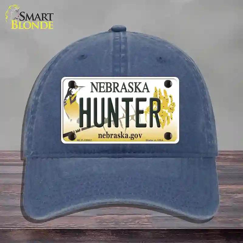 HAT11-MLP-10602 Hunter Nebraska Novelty License Plate Hat, Unconstructed Cotton - Navy