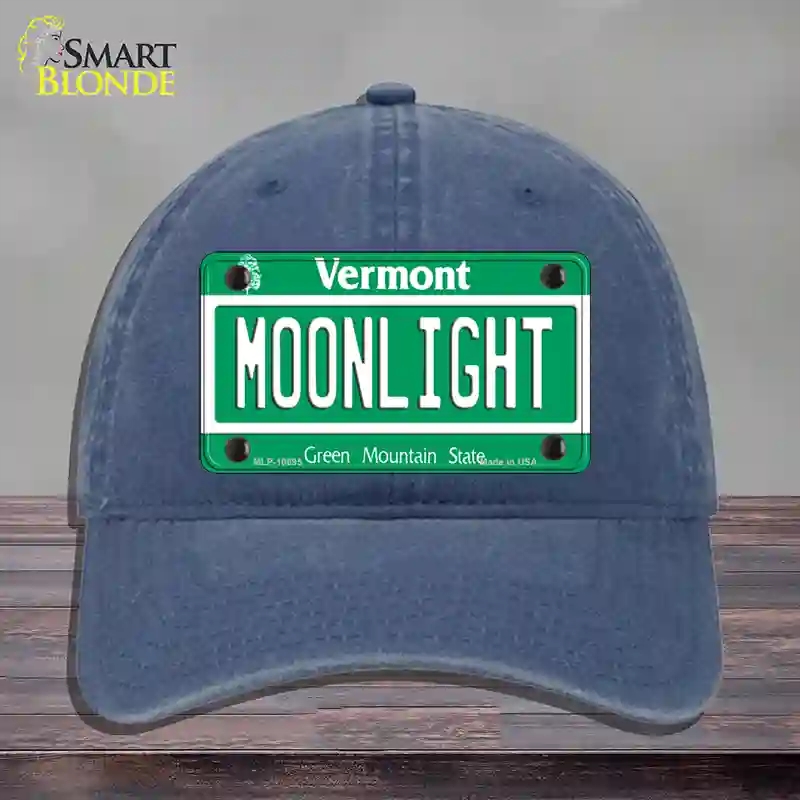 HAT11-MLP-10695 Moonlight Vermont Novelty License Plate Hat, Unconstructed Cotton - Navy