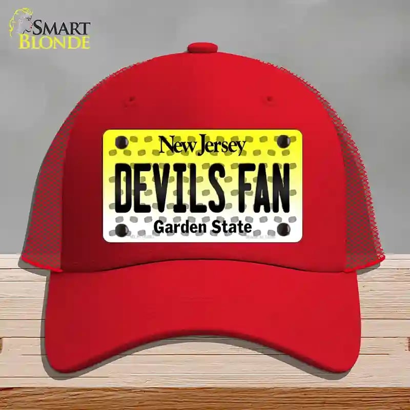 HAT17-MLP-10847 Devils Fan   Jersey Novelty License Plate Hat, Mesh - Red