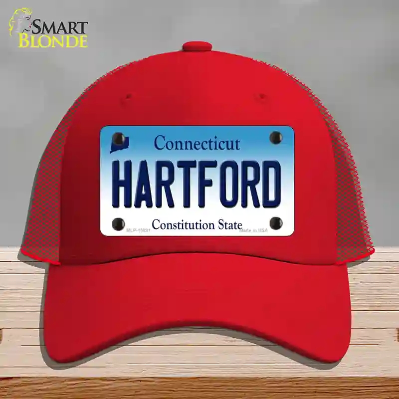 HAT17-MLP-10891 Hartford Connecticut Novelty License Plate Hat, Mesh - Red