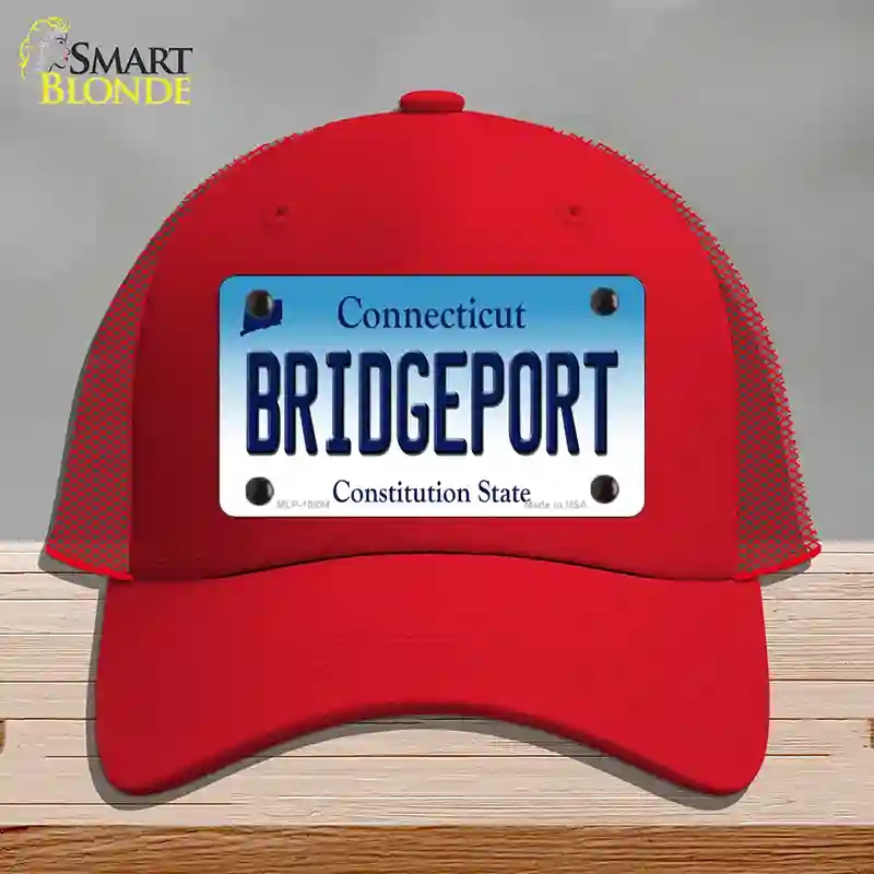 HAT17-MLP-10894 Bridgeport Connecticut Novelty License Plate Hat, Mesh - Red