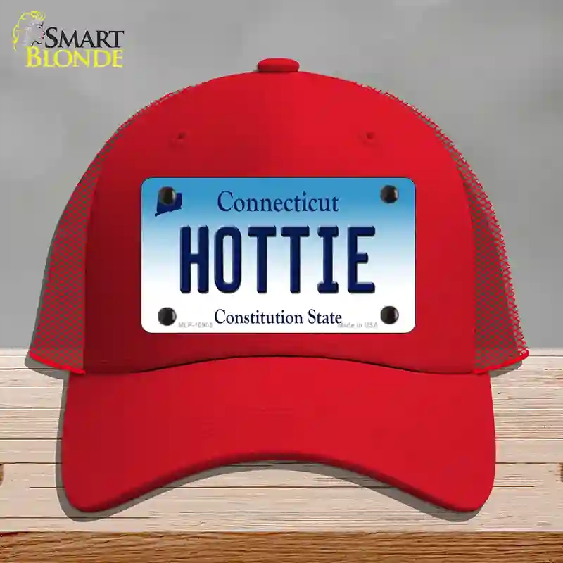 HAT17-MLP-10905 Hottie Connecticut Novelty License Plate Hat, Mesh - Red