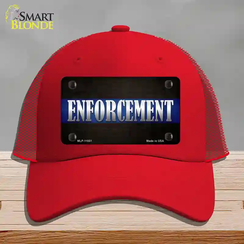 HAT17-MLP-11051 Enforcement Novelty License Plate Hat, Mesh - Red