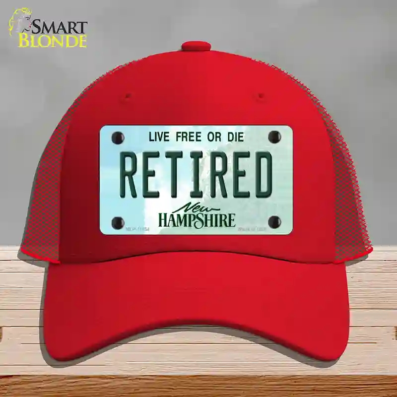 HAT17-MLP-11154 Retired   Hampshire State Novelty License Plate Hat, Mesh - Red