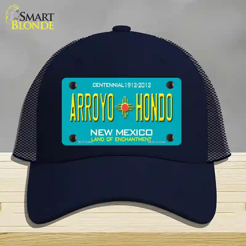 HAT16-MLP-11653 Arroyo Hondo Teal   Mexico Novelty License Plate Hat, Mesh - Navy