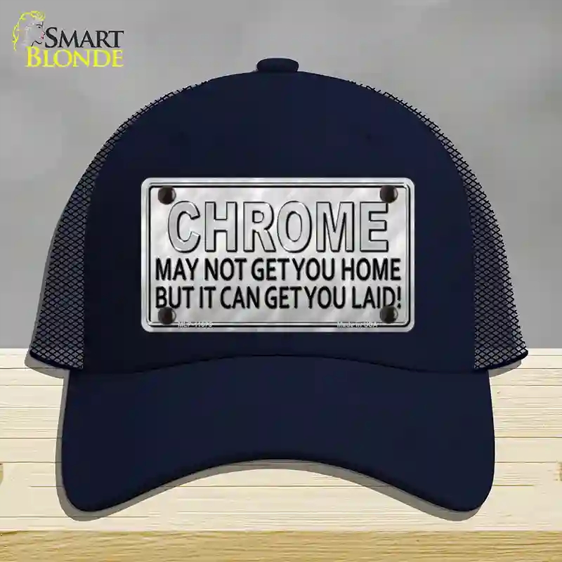 HAT16-MLP-11675 Chrome May Not Get You Home Novelty License Plate Hat, Mesh - Navy