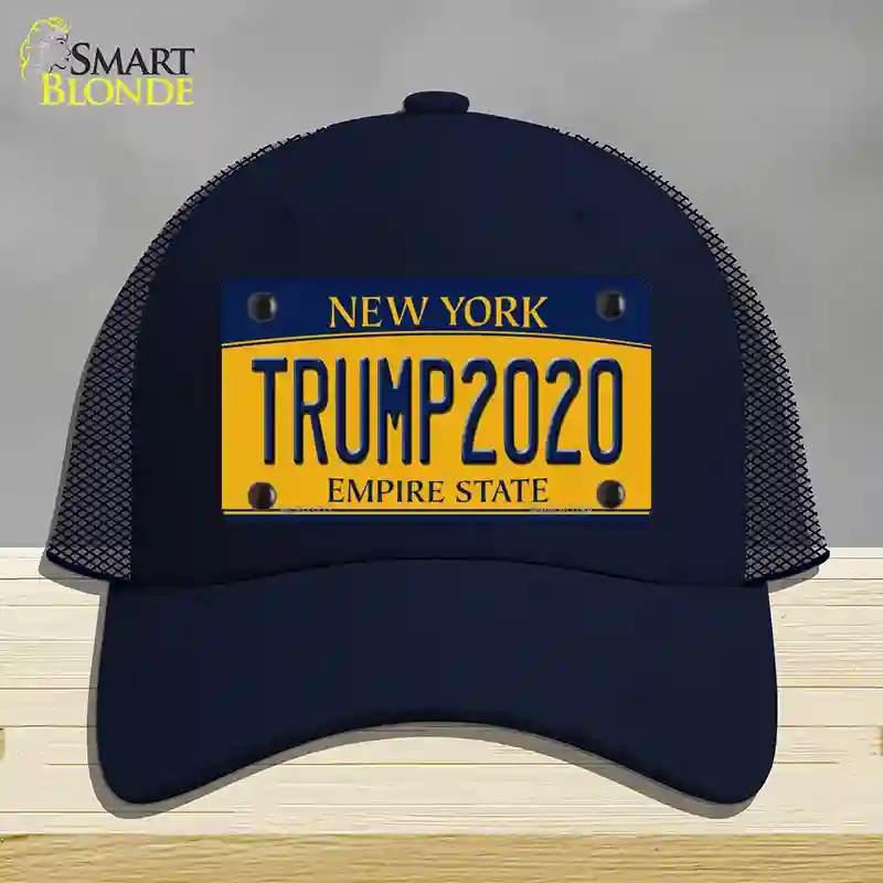 HAT16-MLP-11717 Trump 2020   York Novelty License Plate Hat, Mesh - Navy
