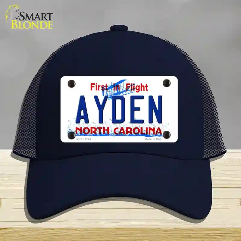 HAT16-MLP-11744 Ayden North Carolina State Novelty License Plate Hat, Mesh - Navy