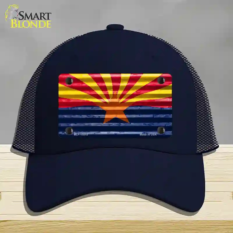 HAT16-MLP-11815 Arizona Flag Novelty License Plate Hat, Mesh - Navy