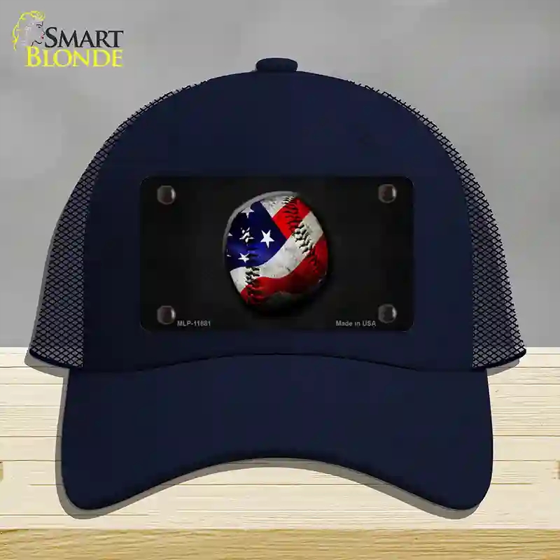 HAT16-MLP-11881 American Baseball Novelty License Plate Hat, Mesh - Navy