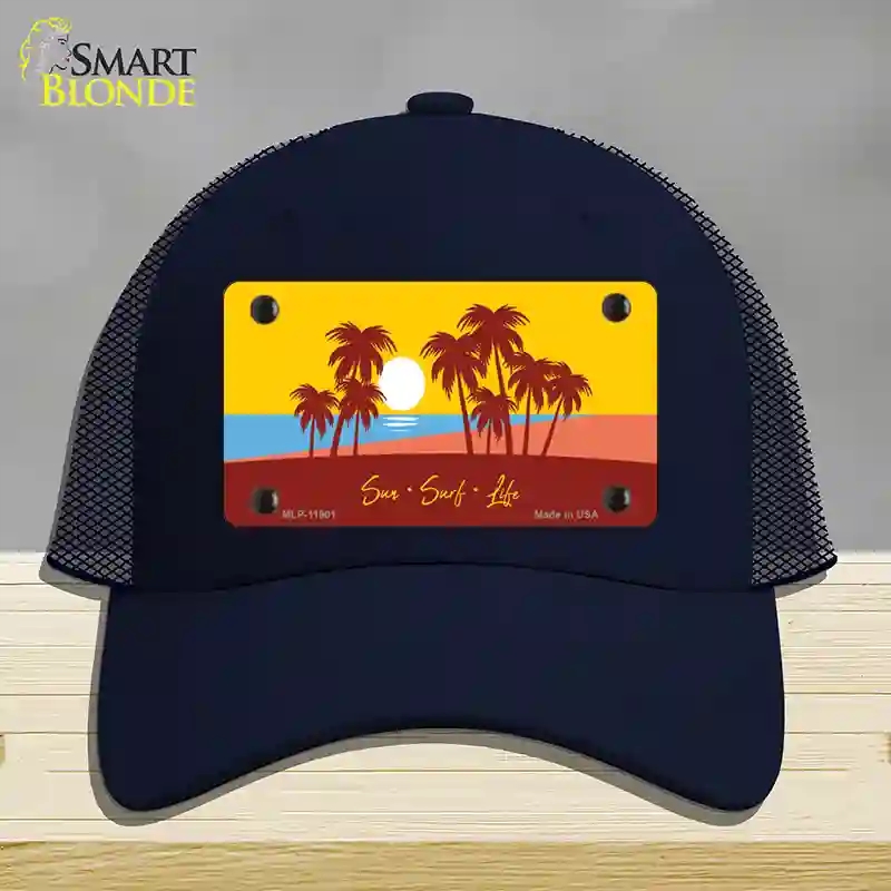 HAT16-MLP-11901 Sun Surf Life Novelty License Plate Hat, Mesh - Navy