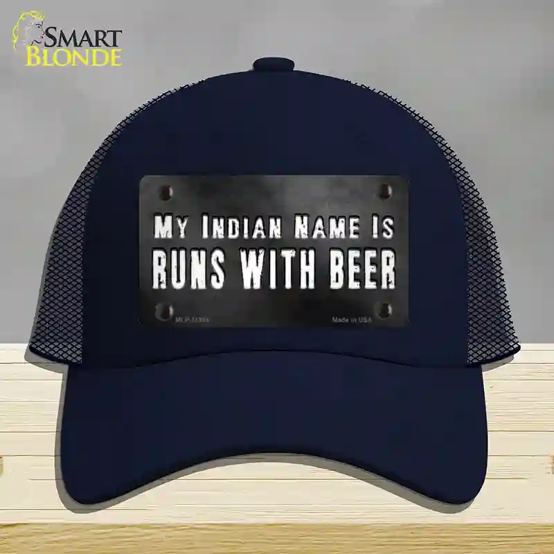 HAT16-MLP-11934 My Indian Name Novelty License Plate Hat, Mesh - Navy