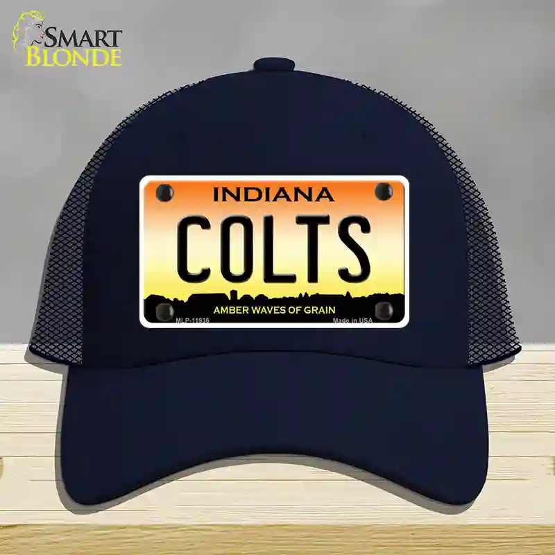 HAT16-MLP-11936 Indiana Colts Novelty License Plate Hat, Mesh - Navy