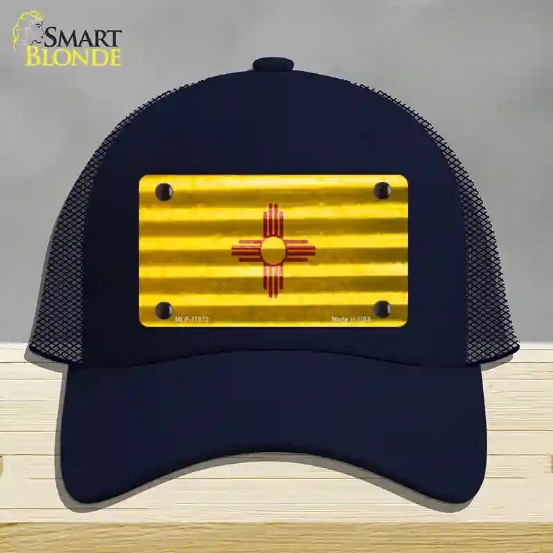 HAT16-MLP-11972   Mexico Corrugated Flag Novelty License Plate Hat, Mesh - Navy