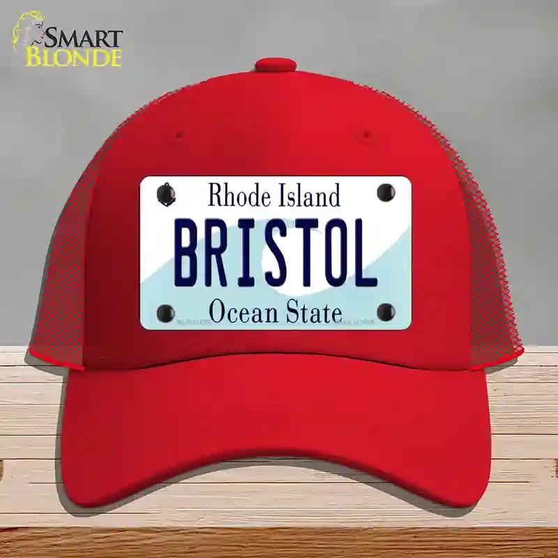HAT17-MLP-11195 Bristol Rhode Island State Novelty License Plate Hat, Mesh - Red