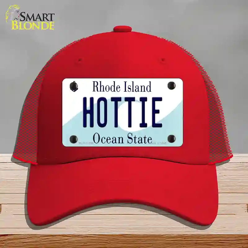 HAT17-MLP-11198 Hottie Rhode Island State Novelty License Plate Hat, Mesh - Red