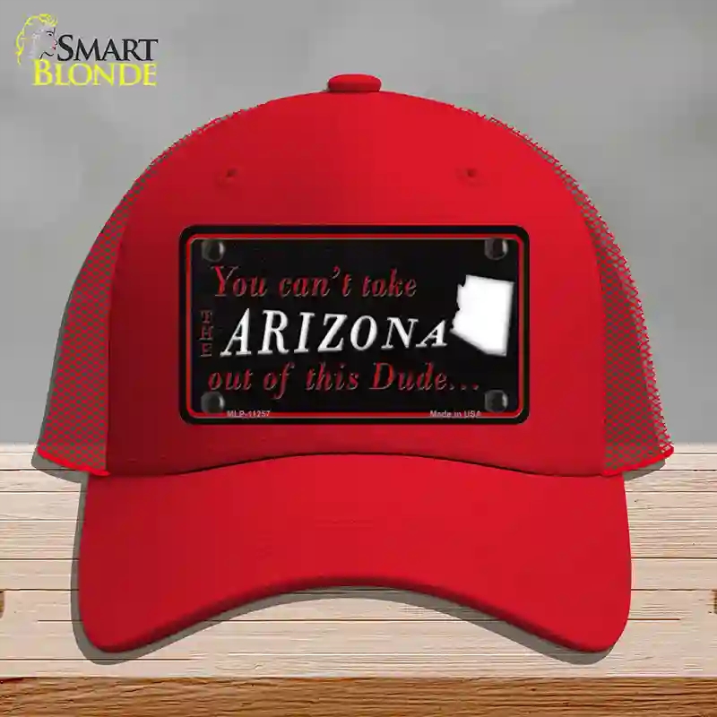 HAT17-MLP-11257 Arizona Dude Novelty License Plate Hat, Mesh - Red