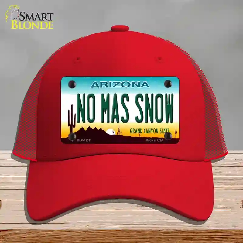 HAT17-MLP-11311 No Mas Snow Novelty License Plate Hat, Mesh - Red