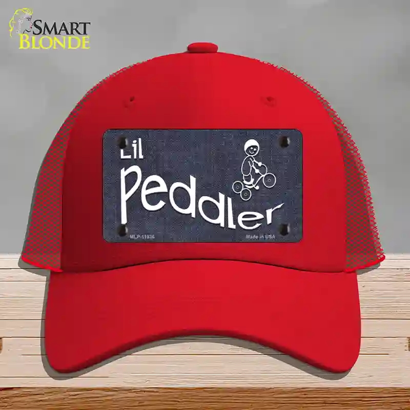 HAT17-MLP-11536 Lil Peddler Novelty License Plate Hat, Mesh - Red