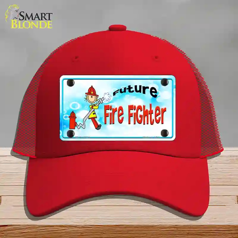 HAT17-MLP-11539 Future Fire Fighter Novelty License Plate Hat, Mesh - Red