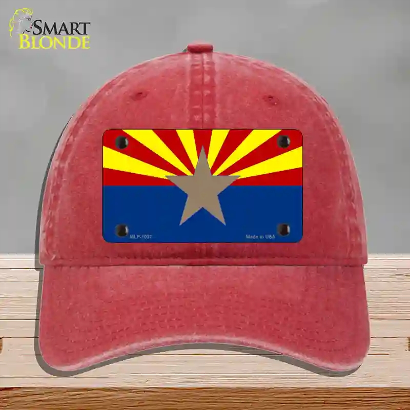 HAT13-MLP-1037 Arizona Big Star State Flag Novelty License Plate Hat, Unconstructed Cotton - Red