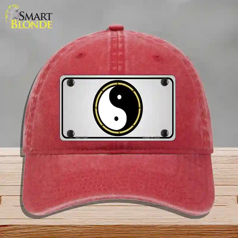 HAT13-MLP-1051 Yin & Yang Novelty License Plate Hat, Unconstructed Cotton - Red