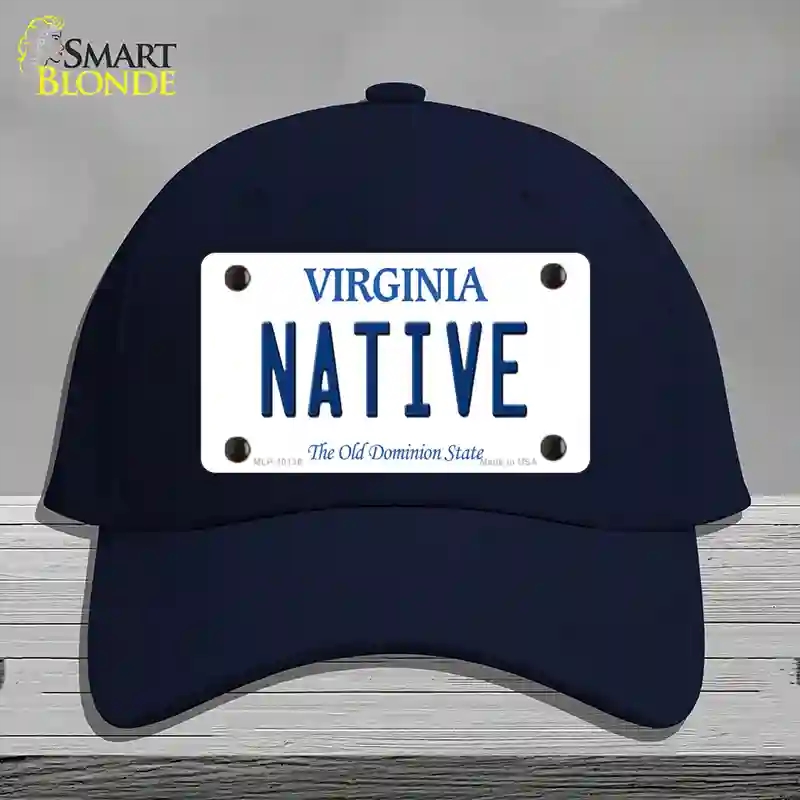 HAT20-MLP-10136 Native Virginia Novelty License Plate Hat, Cotton - Navy