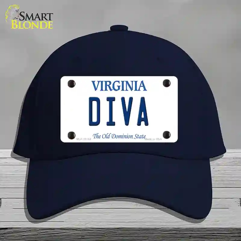 HAT20-MLP-10144 Diva Virginia Novelty License Plate Hat, Cotton - Navy
