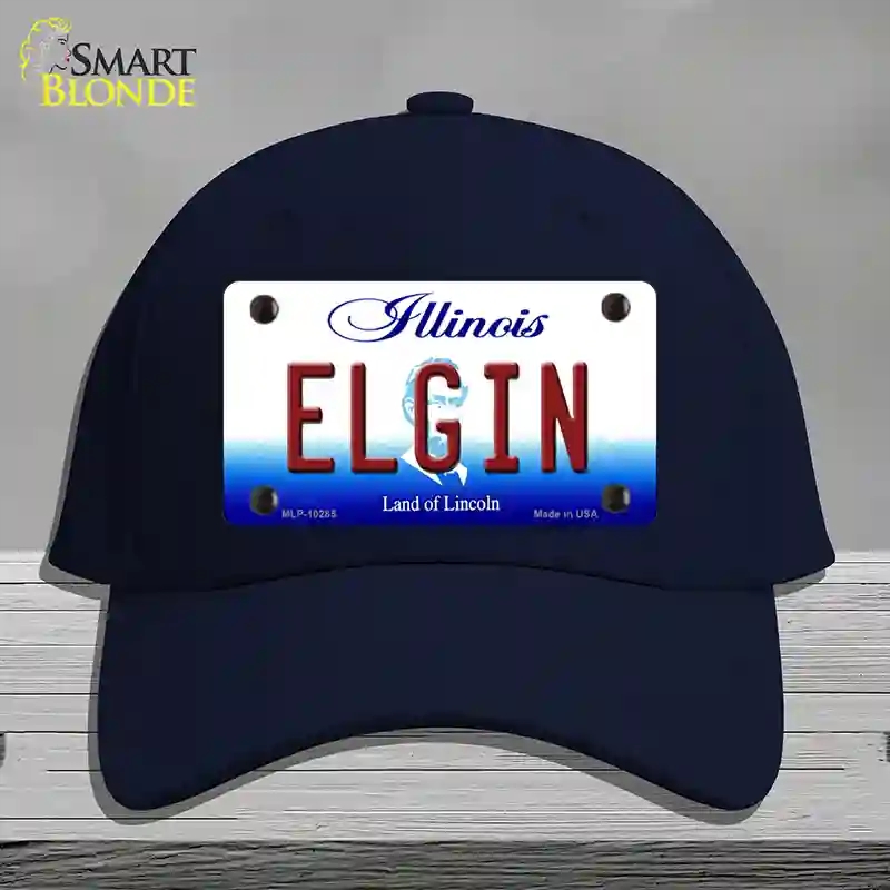 HAT20-MLP-10285 Elgin Illinois Novelty License Plate Hat, Cotton - Navy