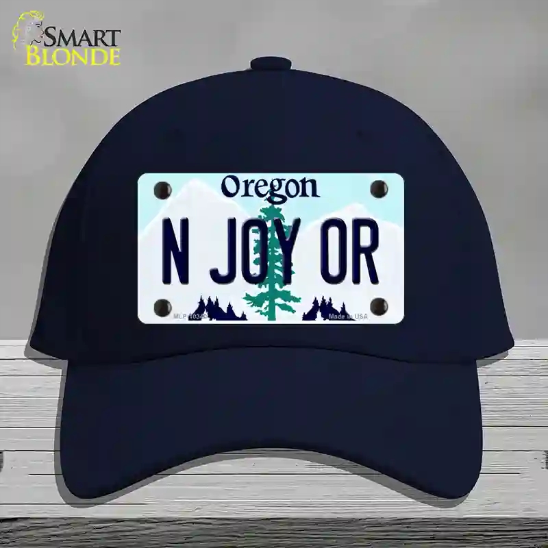 HAT20-MLP-10340 N Joy OR Oregon Novelty License Plate Hat, Cotton - Navy