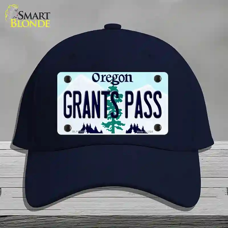 HAT20-MLP-10352 Grants Pass Oregon Novelty License Plate Hat, Cotton - Navy