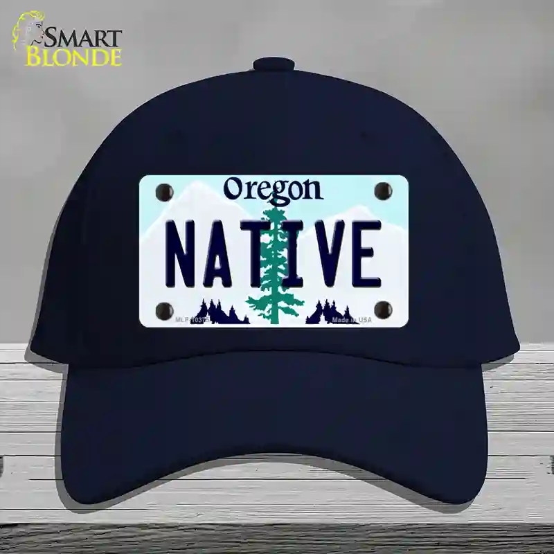 HAT20-MLP-10375 Native Oregon Novelty License Plate Hat, Cotton - Navy