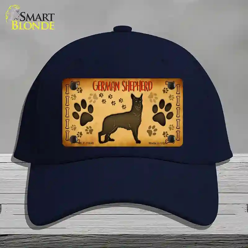HAT20-MLP-10446 German Shepherd Novelty License Plate Hat, Cotton - Navy