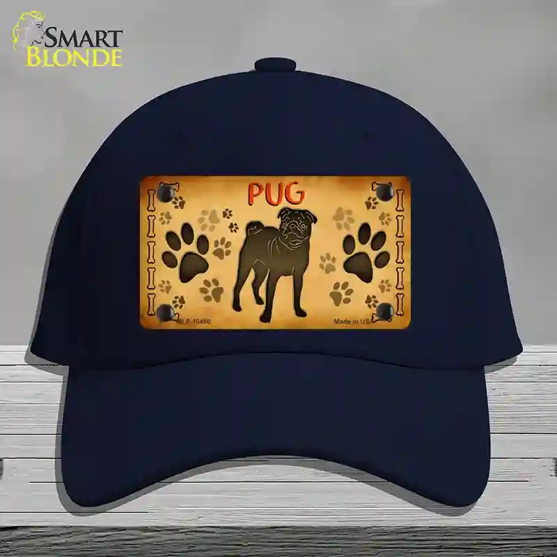 HAT20-MLP-10456 Pug Novelty License Plate Hat, Cotton - Navy