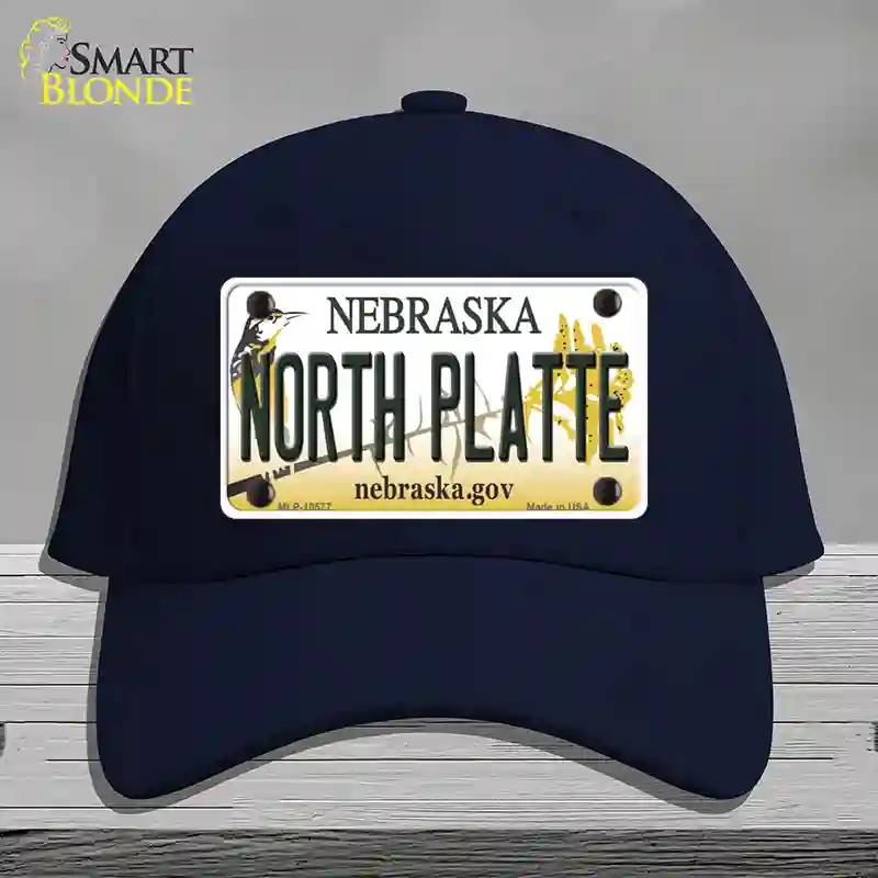 HAT20-MLP-10577 North Platte Nebraska Novelty License Plate Hat, Cotton - Navy