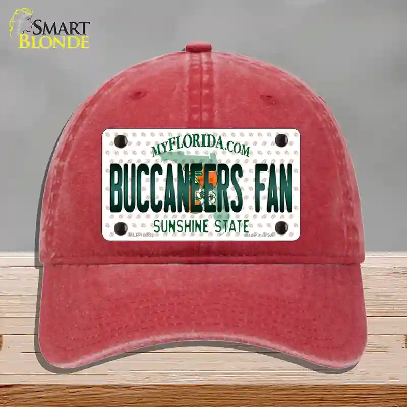 HAT13-MLP-10758 Buccaneers Fan Florida Novelty License Plate Hat, Unconstructed Cotton - Red