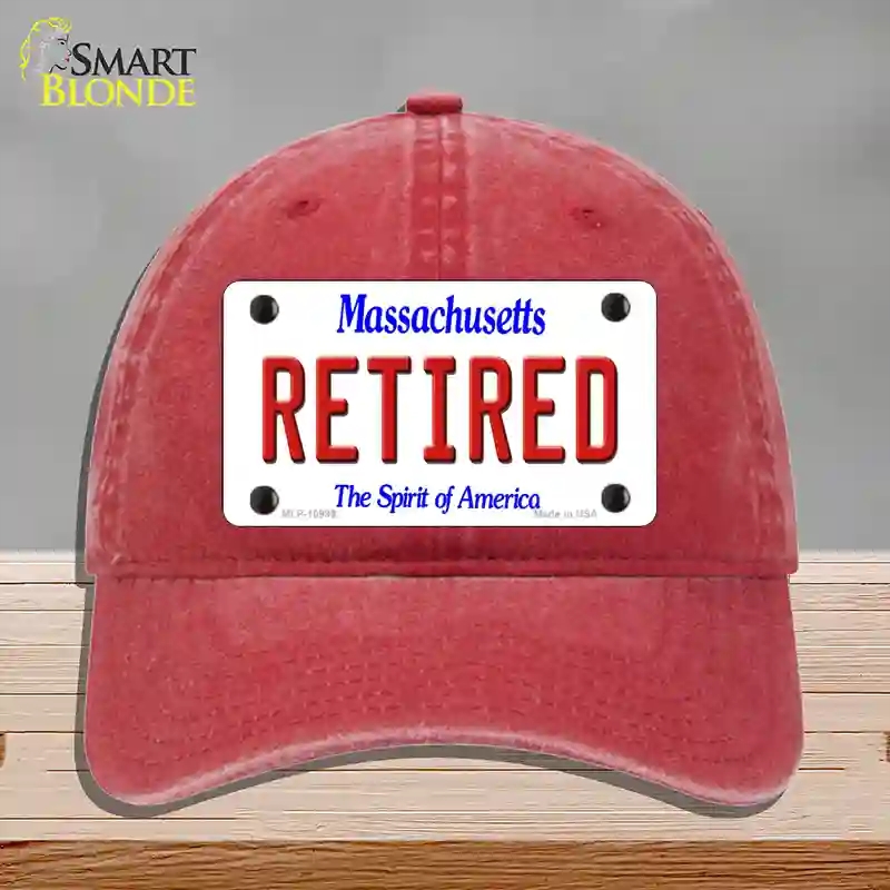 HAT13-MLP-10999 Retired Massachusetts Novelty License Plate Hat, Unconstructed Cotton - Red