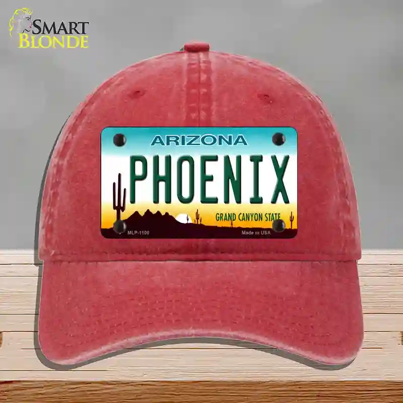 HAT13-MLP-1100 Phoenix Arizona Novelty License Plate Hat, Unconstructed Cotton - Red