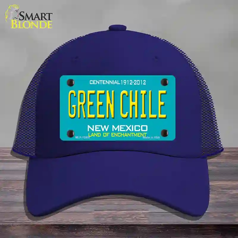 HAT18-MLP-12502 Green Chile   Mexico Novelty License Plate Hat, Mesh - Royal Blue