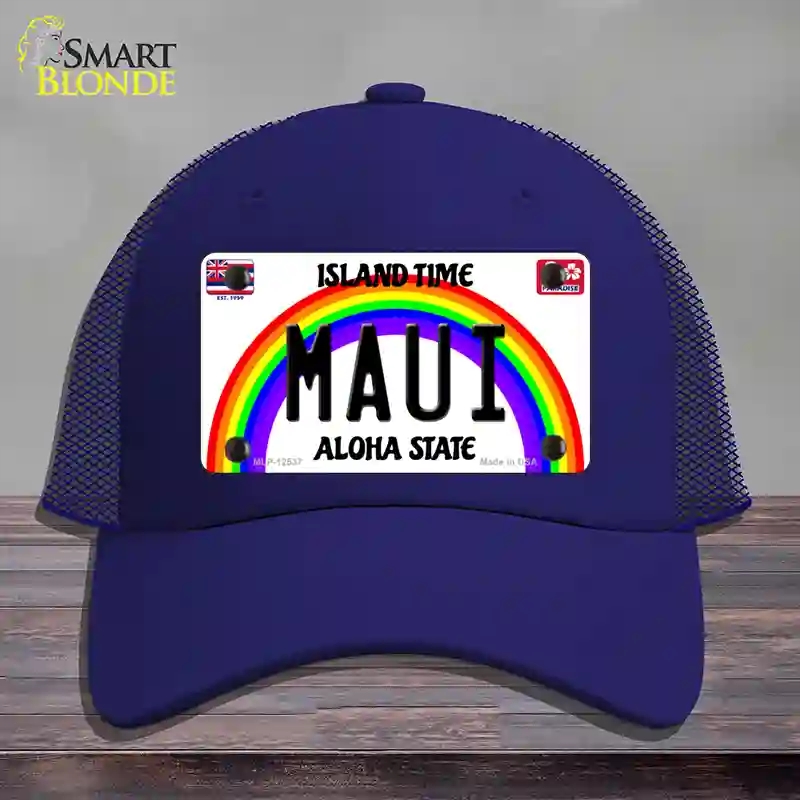HAT18-MLP-12537 Maui Hawaii Novelty License Plate Hat, Mesh - Royal Blue