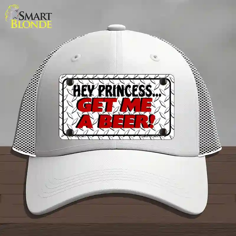 HAT19-MLP-031 Get Me a Beer Novelty License Plate Hat, Mesh - White