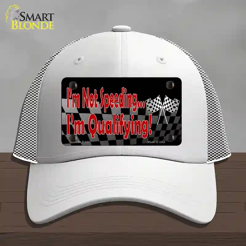 HAT19-MLP-048 Im Qualifying Novelty License Plate Hat, Mesh - White