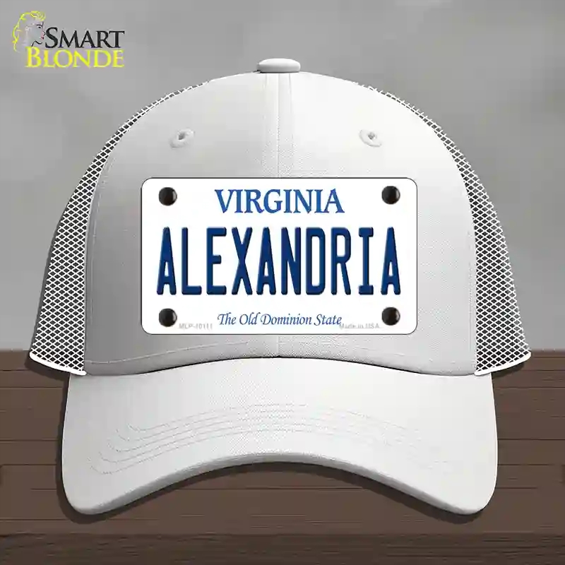 HAT19-MLP-10111 Alexandria Virginia Novelty License Plate Hat, Mesh - White