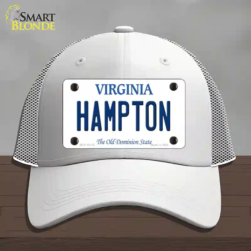 HAT19-MLP-10112 Hampton Virginia Novelty License Plate Hat, Mesh - White
