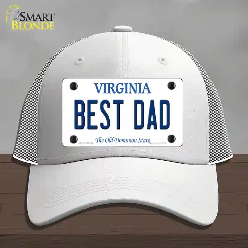 HAT19-MLP-10142 Best Dad Virginia Novelty License Plate Hat, Mesh - White