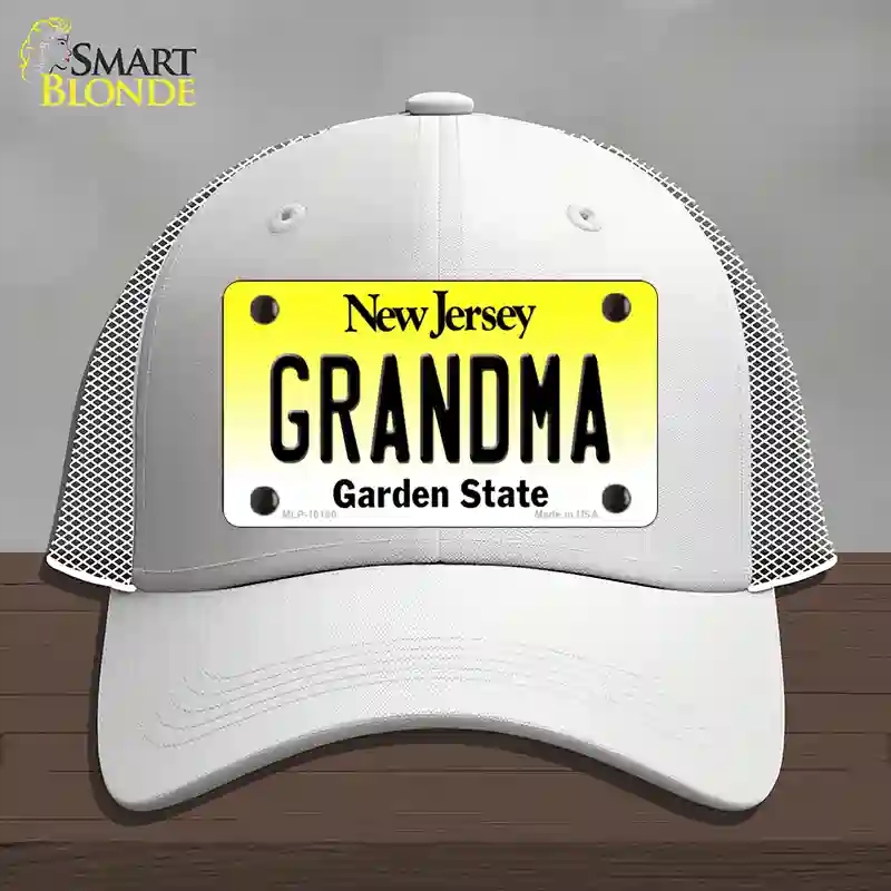 HAT19-MLP-10160 Grandma   Jersey Novelty License Plate Hat, Mesh - White